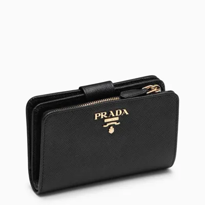 Prada Black Saffiano Leather Continental Wallet