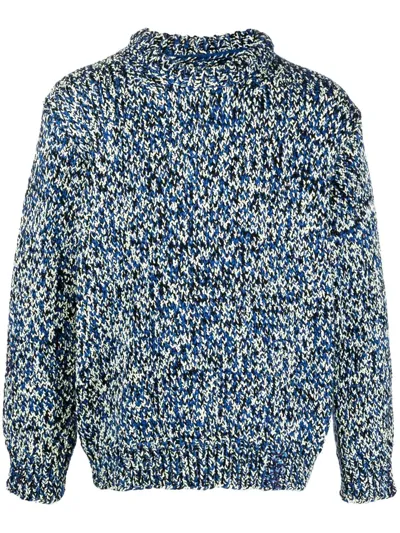 Maison Margiela Mouliné Crew Neck Jumper In Blue