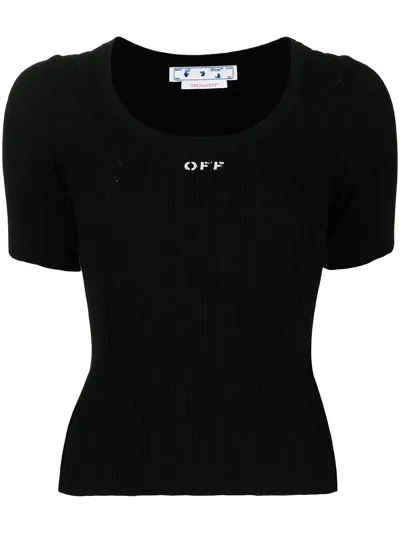 Off-white Logo-print T-shirt In Black