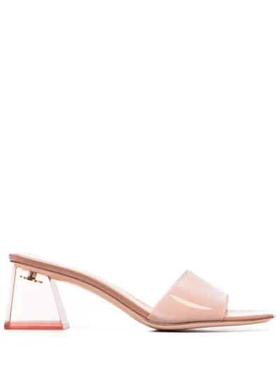 Gianvito Rossi Vernice Block-heel Mules In Praline Praline