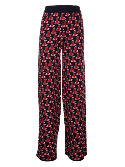 Lanvin All-over Print Knit Trousers In 291