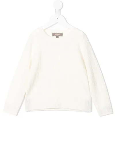 N•peal Kids' Knitted Organic Cashmere Jumper In White