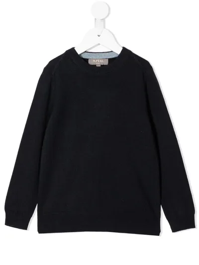 N•peal Kids' Organic Cashmere Sweatshirt In Black