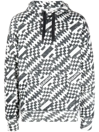 Isabel Marant Geometric-print Pullover Hoodie In Ecru Black