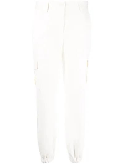 P.a.r.o.s.h Off White Cargo Trousers In Beige