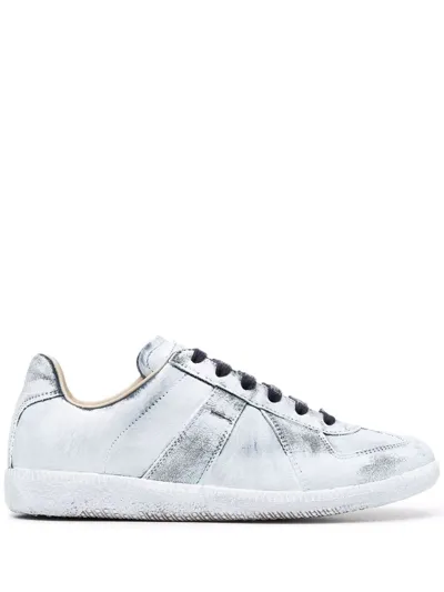 Maison Margiela Low-top Sneakers In Blue Delft/white