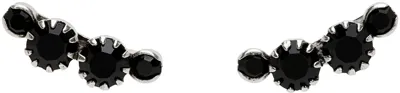 Isabel Marant Silver & Black 'a Wild Shore' Earrings In Bksi Blksil