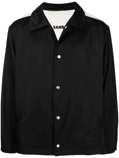 Jil Sander Tiger-print Silk-blend Shirt In Schwarz