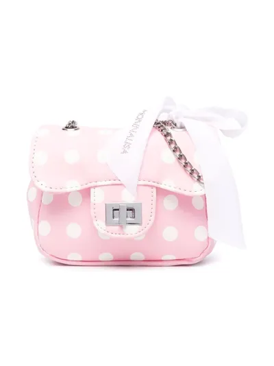 Monnalisa Polka Dot Print Shoulder Bag In Rosa