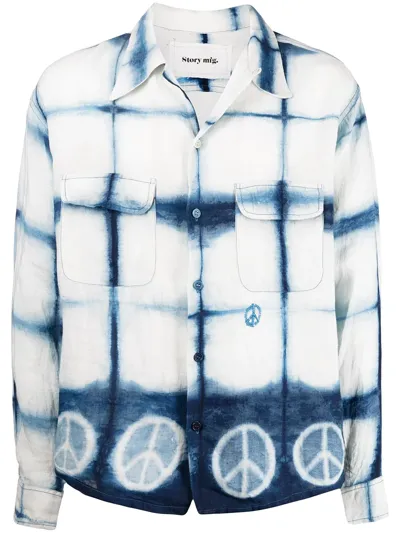 Story Mfg. Tie-dye Print Shirt In Weiss