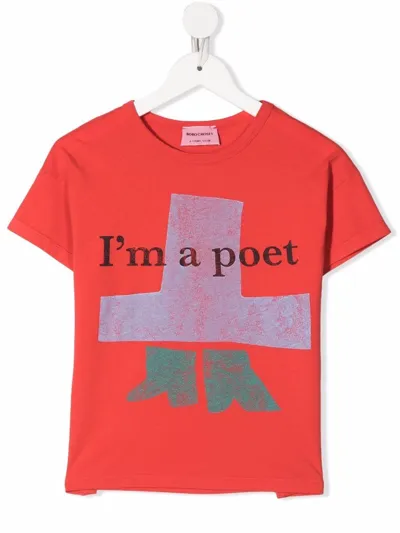 Bobo Choses Kids' Slogan-print Short-sleeved T-shirt In Red