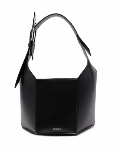 Attico "6 Pm" Leather Bag In Nero