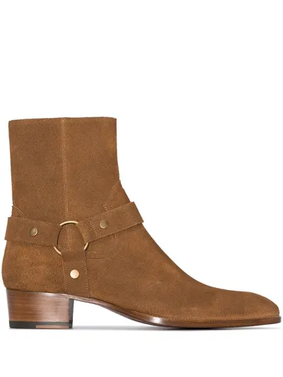 Saint Laurent 'wyatt' Boots In Cammello