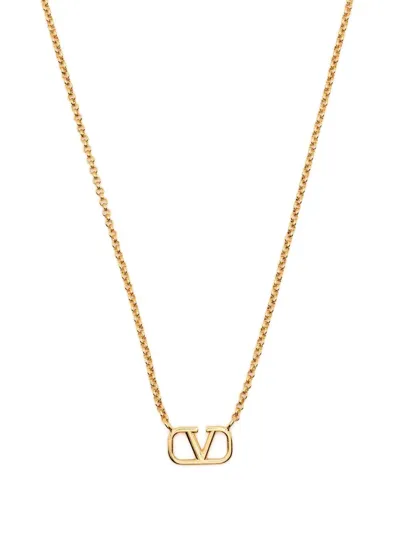 Valentino Garavani V Logo Signature Long Chain Necklace In Gold