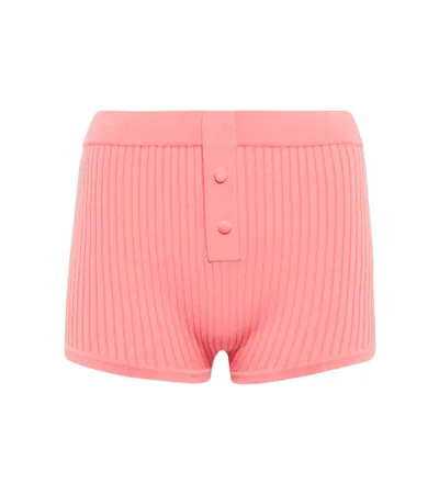 Live The Process Boy Ribbed-knit Shorts In Thai Guava