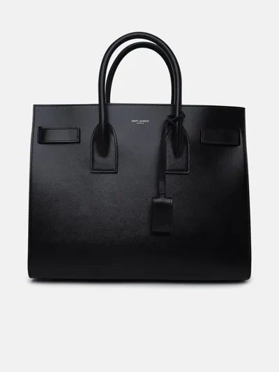 Saint Laurent Black Leather Sac De Jour Bag