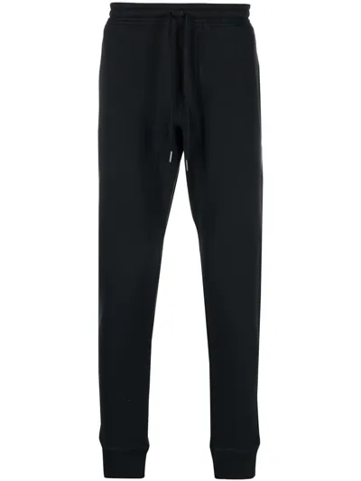 Tom Ford Drawstring Cotton-blend Velour Track Pants In Black