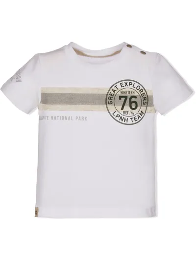 Lapin House Kids' Great Explorers Stripe-print T-shirt In White