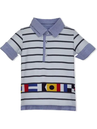 Lapin House Kids' Short-sleeved Flag Stripe Shirt In Blue