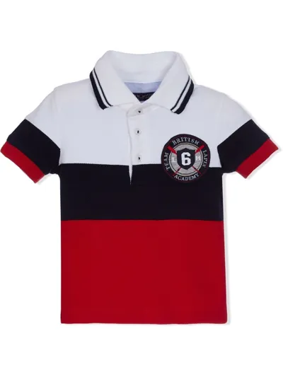 Lapin House Kids' Embroidered-logo Colourblock Polo Shirt In Red