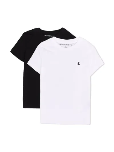 Calvin Klein Kids' Logo-print T-shirt In Black