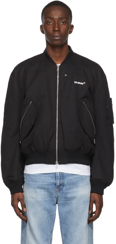 Off-white Diag Tab Black Nylon Bomber Jacket  Off White Man