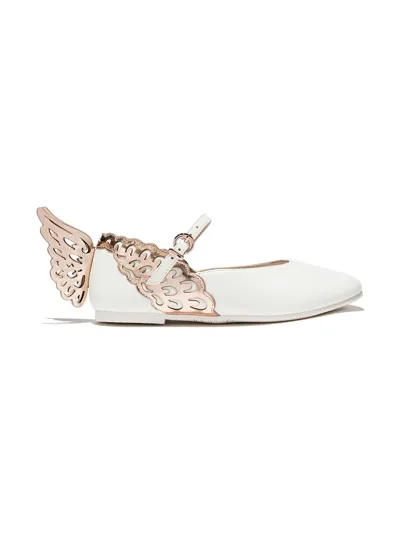 Sophia Webster Mini Kids White Evangeline Butterfly Leather Pumps