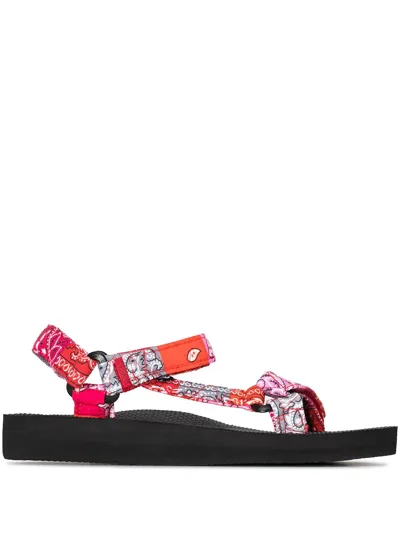 Arizona Love Trekky Bandana-print Sandals In Rosa