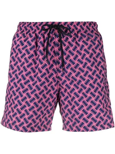 Drumohr Pink And Blue Swimming Shorts In 粉色