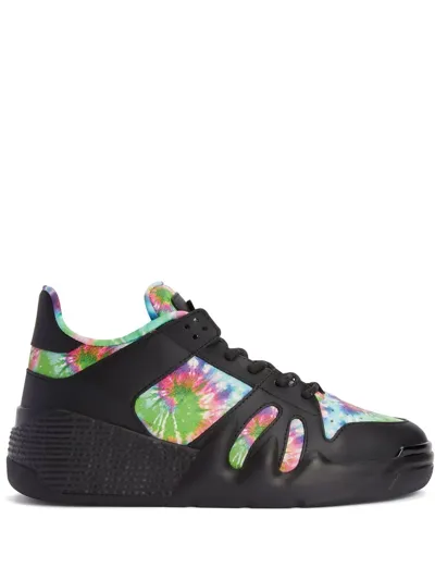 Giuseppe Zanotti Talon Tie-dye Sneakers In Black