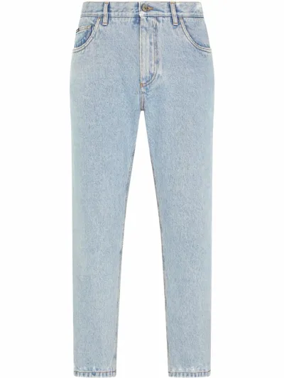 Dolce & Gabbana Straight-leg Cropped Jeans In Blue