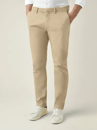 Luca Faloni Camel Beige Lightweight Cotton Chinos In Cream