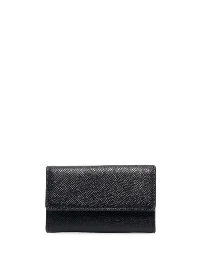 Maison Margiela Four-stitch Keyring Wallet In Black