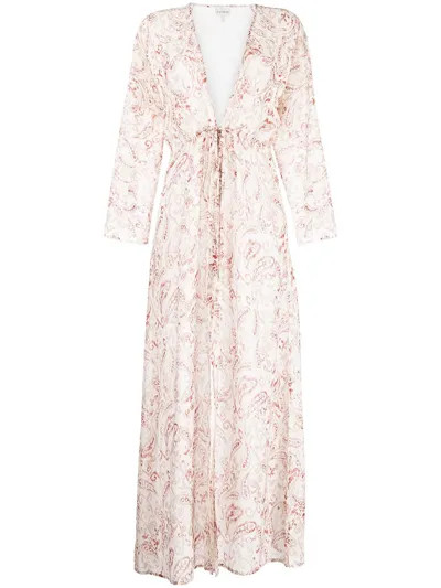 Evarae Paisley-print Silk Maxi Dress In Weiss