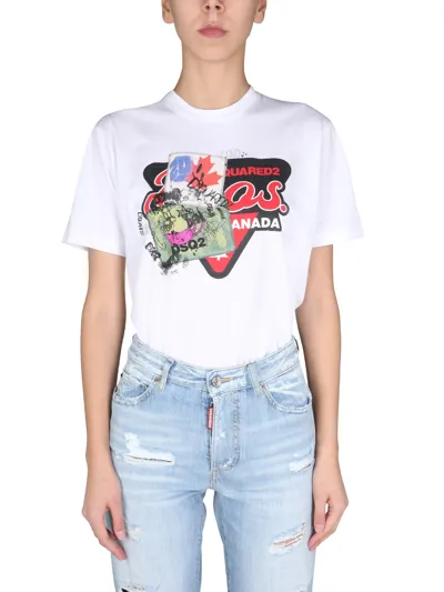 Dsquared2 "giant Bro" T-shirt In White