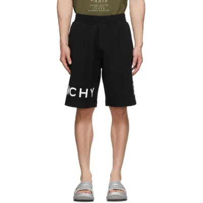 Givenchy Cotton Bermuda Shorts With Logo Print In Black