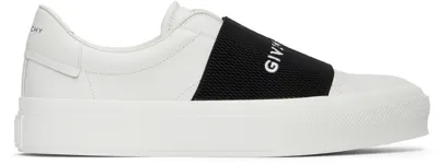 Givenchy Paris Strap Sneakers In White Black