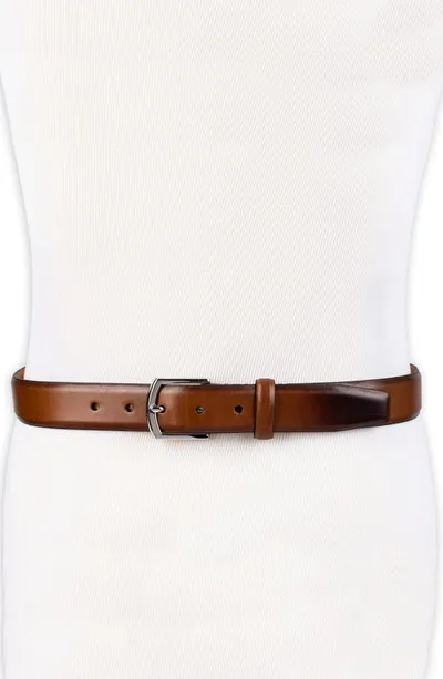 Cole Haan Men's Lewis Burnished Leather Dress Belt In Tan