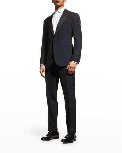 Ralph Lauren Purple Label Men's Barathea Solid Wool Tuxedo In Navy