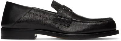 Maison Margiela Black Grained Stitch Camden Loafers In T8013 Black