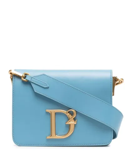 Dsquared2 Logo-plaque Crossbody Bag In Blau