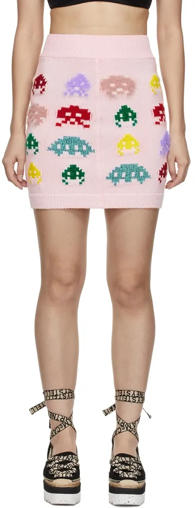 Stella Mccartney Game On Metallic Intarsia-knit Mini Skirt In Multi-colour