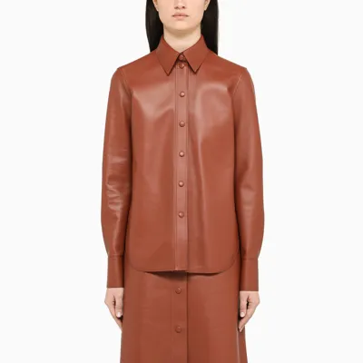 Chloé Brown Leather Shirt