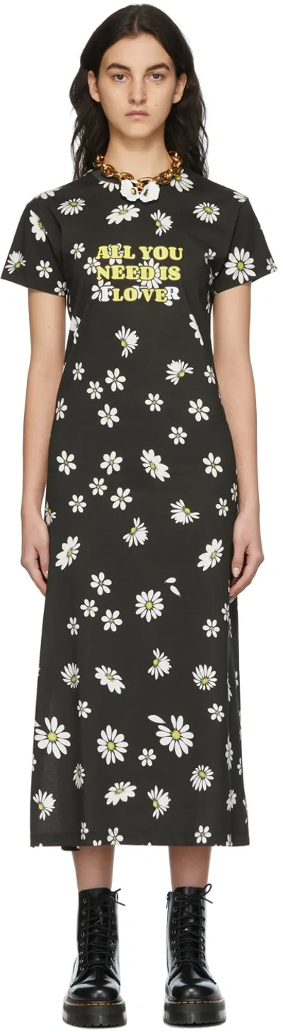 Rabanne Ssense Exclusive Black Capsule Daisy Print Dress In M116 Black Daisy