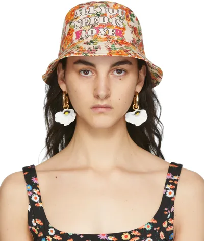 Rabanne Ssense Exclusive Multicolor Nacre Jersey Bob Bucket Hat In V128 Beige Mecanic