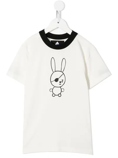 Natasha Zinko Kids' Bunny-print Cotton T-shirt In White