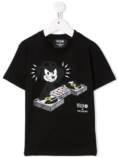 Neil Barrett Kids' Cartoon Print T-shirt In Black