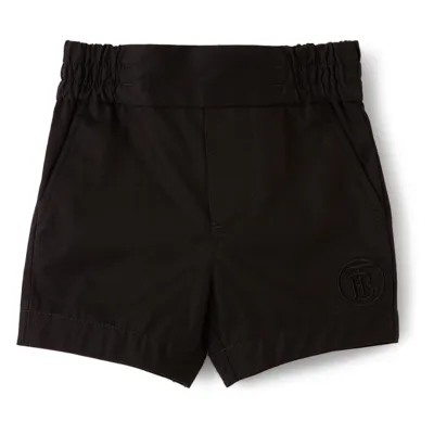 Burberry Kids' Boy's Leonard Tb Embossed Chino Shorts In Black