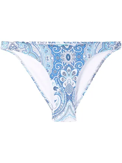 Melissa Odabash Barbados Paisley Bikini Bottoms In Blau