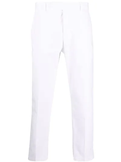 Pt Torino Mid-rise Straight-leg Trousers In Weiss